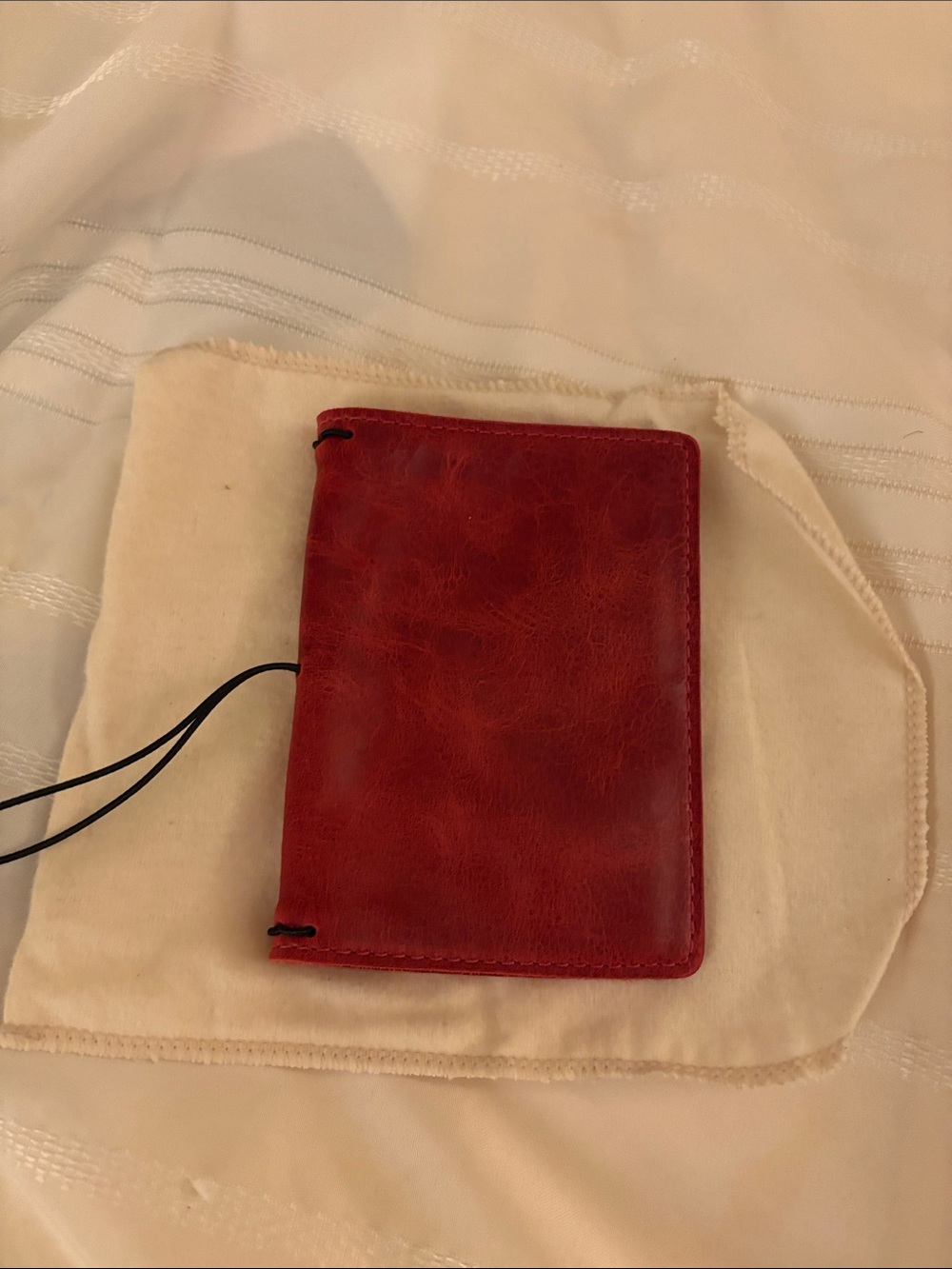 Red Leather Tablet Sleeve with Elastic Closure